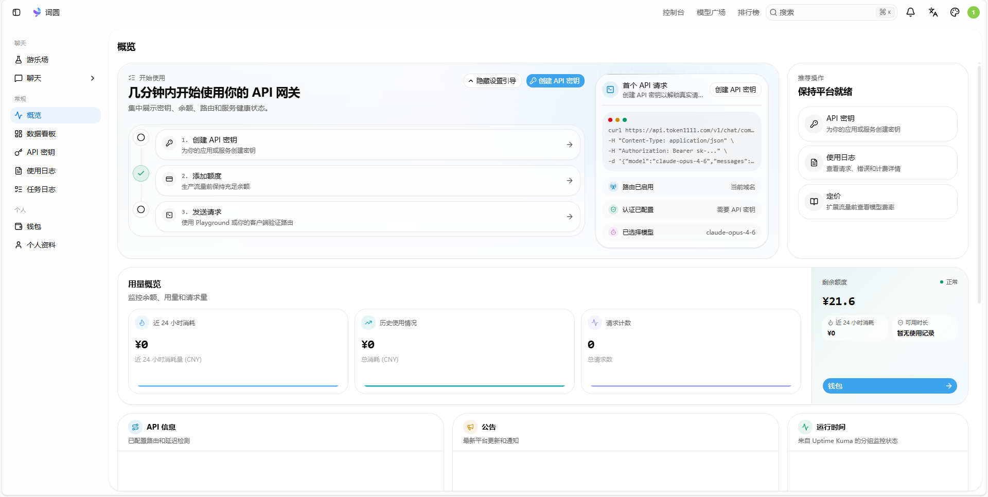 首页 API 地址复制区域